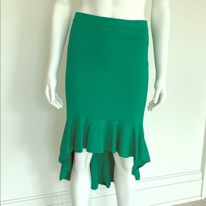 Knit stretch ruffle hem skirt